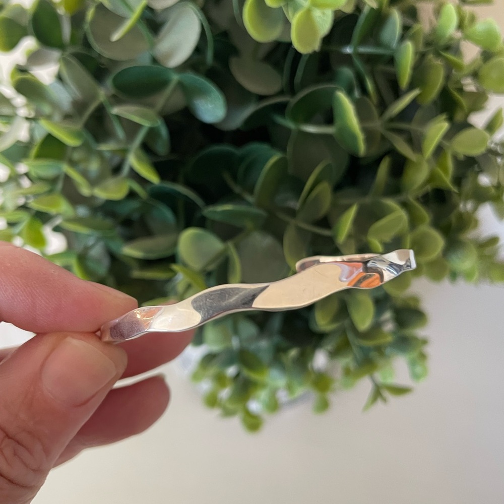 Beautiful hammered textured simple minimalist Sterling Silver bracelet cuff